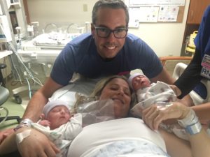 trauma story | Randi and husband with newborn twins | CU Rocky Mountain OB-GYN